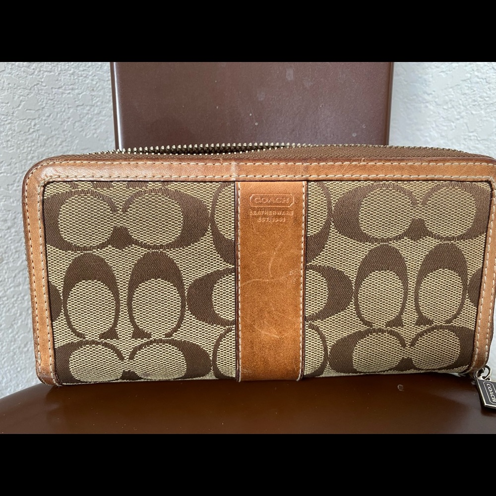 Coach Signature zip around Wallet